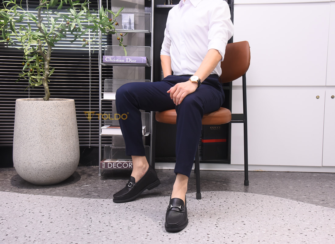 Giày cao nam 8cm đục lỗ thoáng khí 12